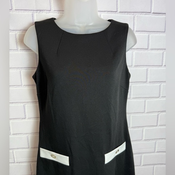 Tommy Hilfiger Black - white Sleeveless Shift Classic  Dress - Size 4 - Picture 5 of 10